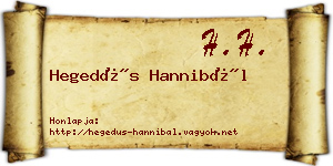 Hegedűs Hannibál névjegykártya